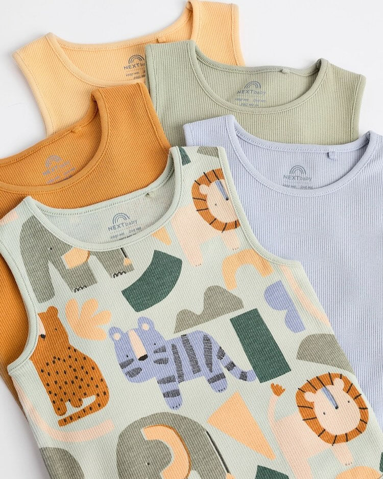 Multi Vest Bodysuit 5 Pack Set