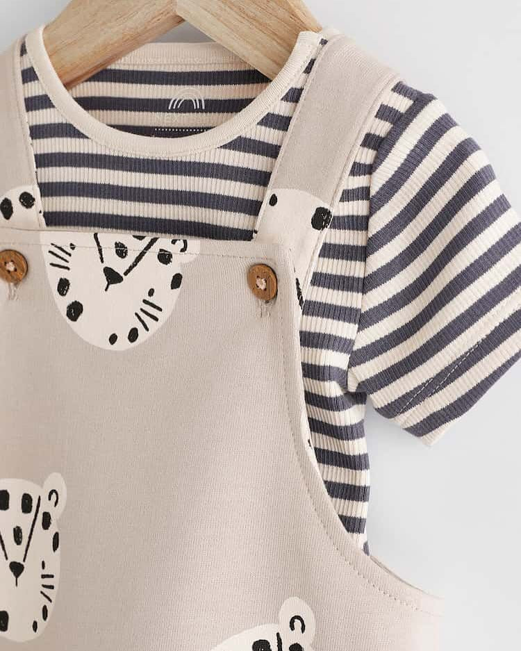 Mink Lion Dungarees & Bodysuit Set