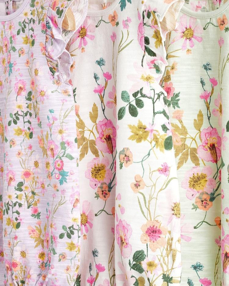 Lilac Purple/ Sage Green Floral Bloomer 3 Pack