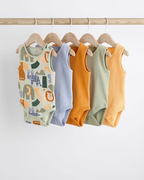 Multi Vest Bodysuit 5 Pack Set