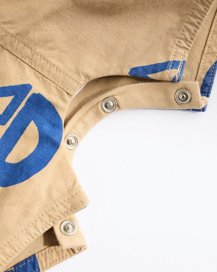 Brown/ Navy Boat Dungarees & Bodysuit Set