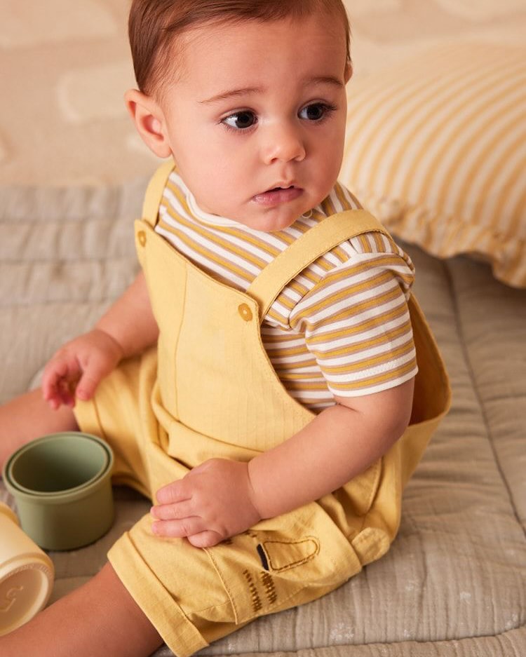 Yellow Lion Dungarees & Bodysuit Set