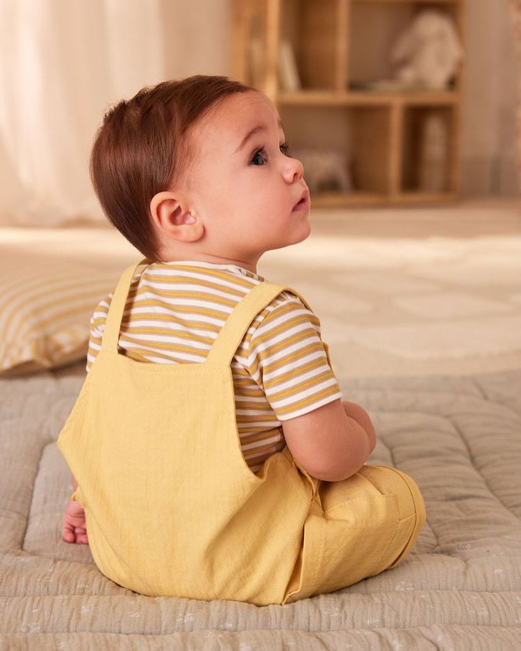 Yellow Lion Dungarees & Bodysuit Set