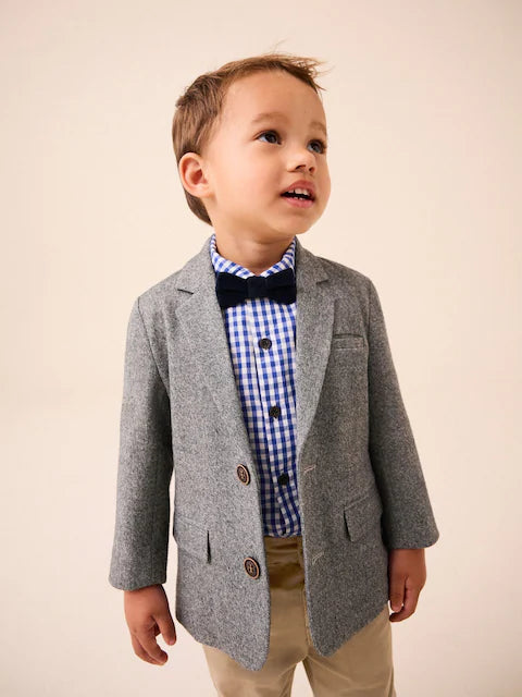 Grey Heritage Blazer, Shirt, Trousers & Bow Tie Set
