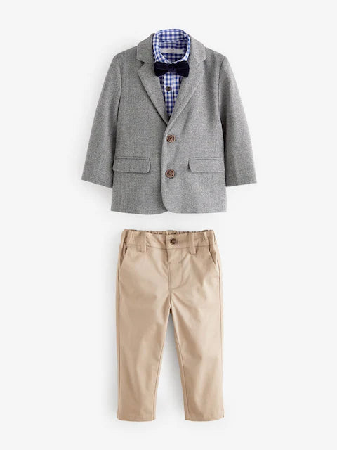 Grey Heritage Blazer, Shirt, Trousers & Bow Tie Set