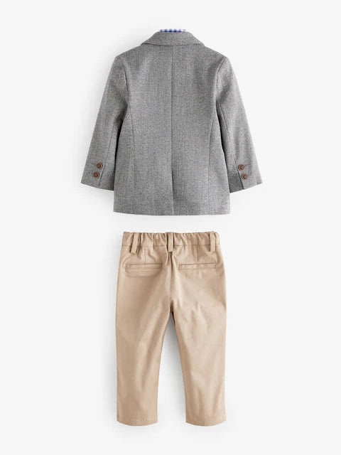 Grey Heritage Blazer, Shirt, Trousers & Bow Tie Set