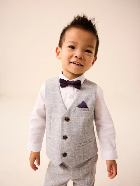 Grey Heritage Waistcoat, Shirt, Trousers & Bow Tie Set