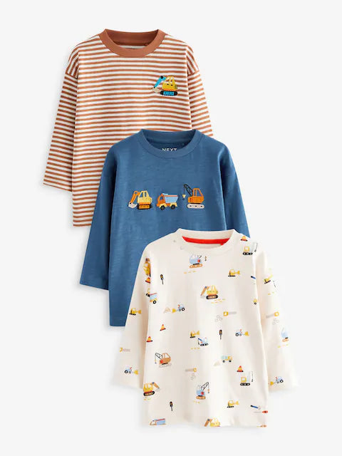 Blue Diggers Long Sleeve Transport T-Shirts 3 Pack