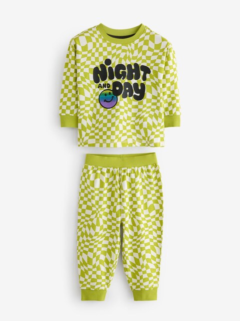 Black/Green/ Citrine Yellow Checkerboard 3 Pack Oversized Pyjamas