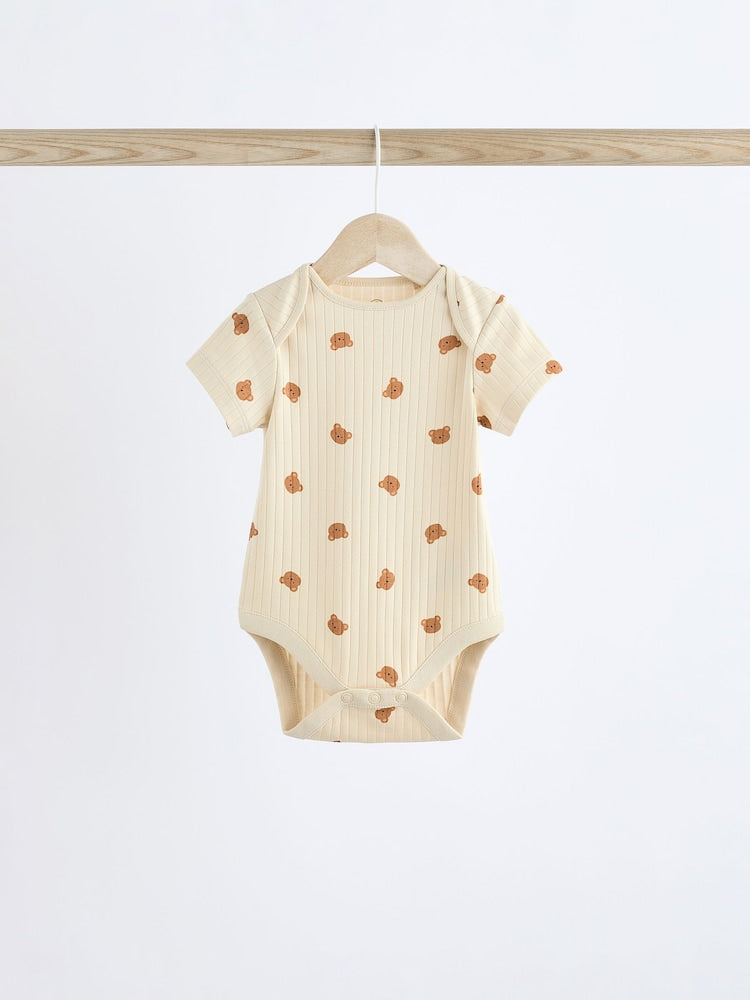 Navy Bear Applique Bodysuits 3 Pack.