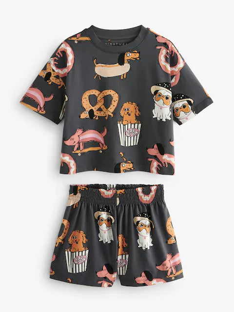 Pink/Grey Short Pyjamas 3 Pack