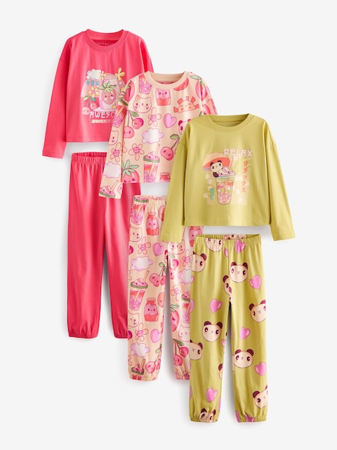 Red/Green Jogger Pyjamas 3 Pack