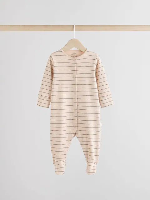 Monochrome Printed Baby Sleepsuits 5 Pack