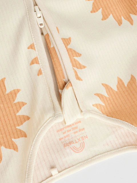 Navy/Camel 3 pack Zip Footless Sleepsuits