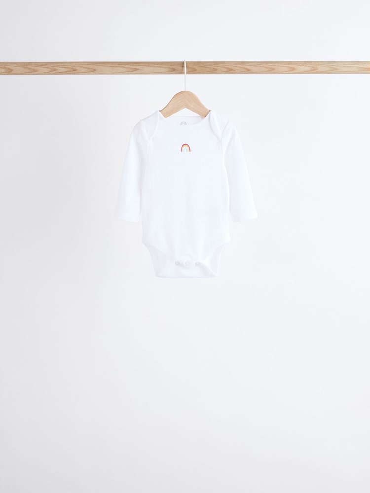 White Full Sleeves Bodysuit 7 Pack.