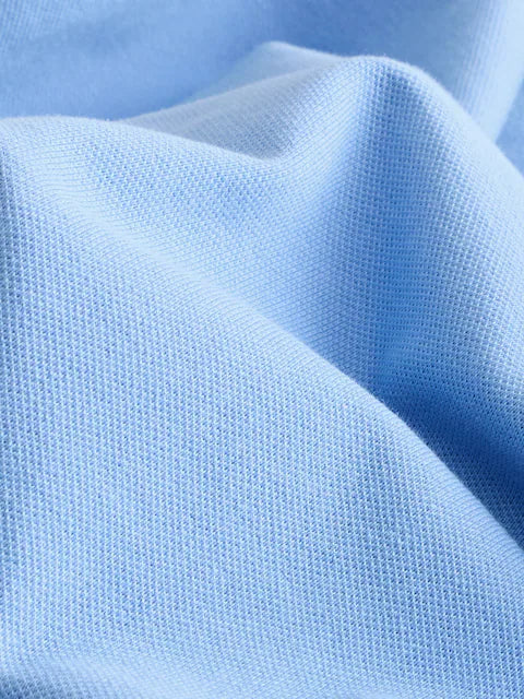 Blue Zip Neck Polo Shirt And Shorts Set