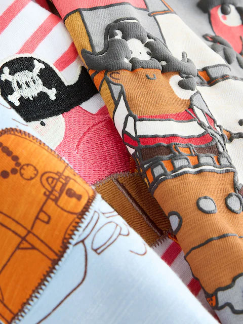 Red/White Short Sleeve Applique T-Shirts 3 Pack