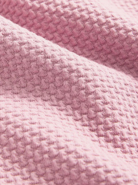 Pink Short Sleeve Textured Polo Shirt and Shorts Set