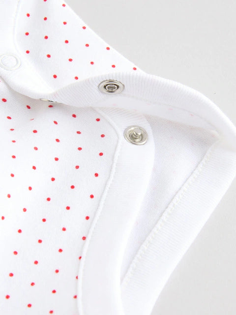 White Strawberry 5 Pack Vest Bodysuits