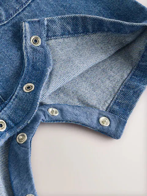 Blue Baby Denim Dungaree and Bodysuit Set