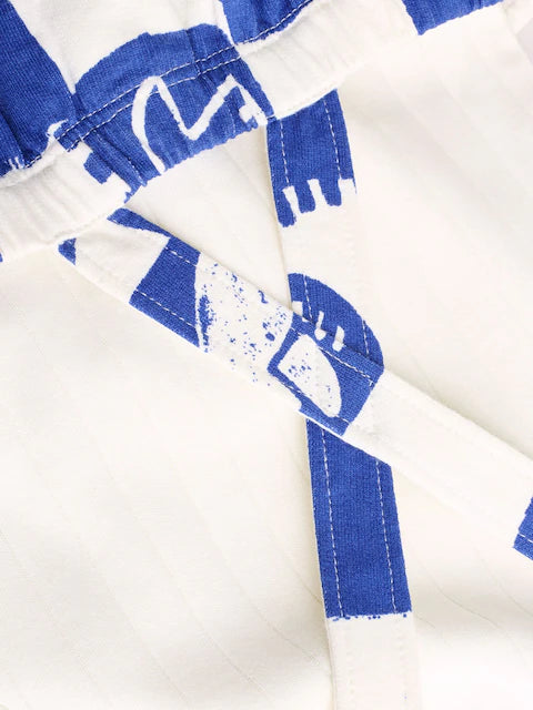 Blue Checkerboard Jersey 100% Cotton Dungaree and Bodysuit