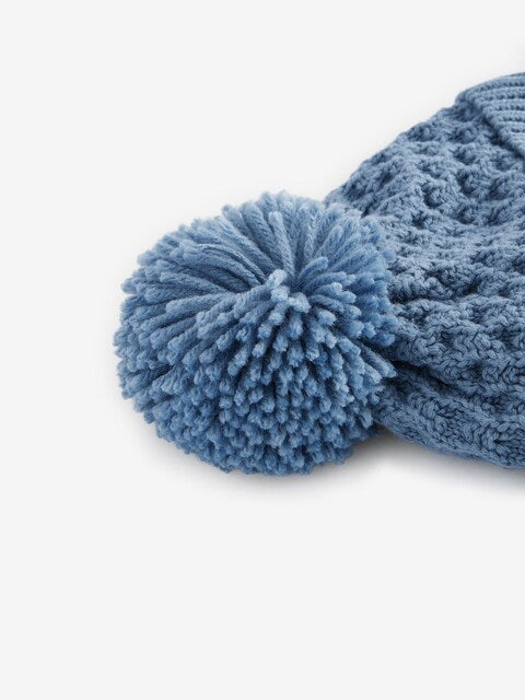 Blue Baby Waffle Pom Hat