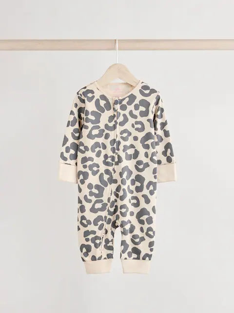 Pink Zip Baby Footless Sleepsuit 3 Pack