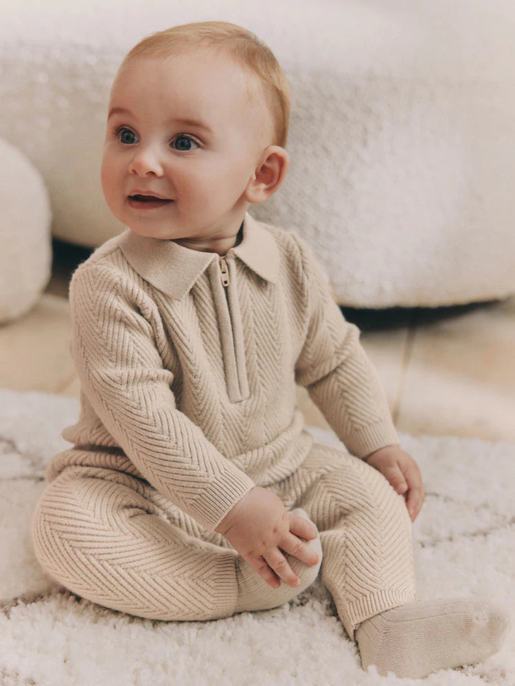 Neutral Baby Knitted Jumper and Leggings Set