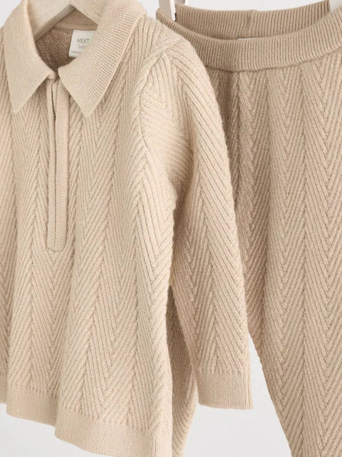 Neutral Baby Knitted Jumper and Leggings Set