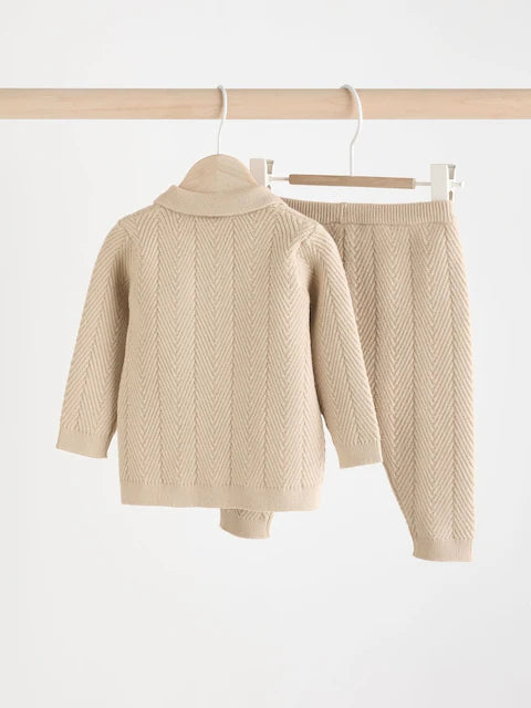 Neutral Baby Knitted Jumper and Leggings Set