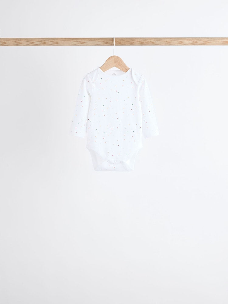 White Full Sleeves Bodysuit 7 Pack.