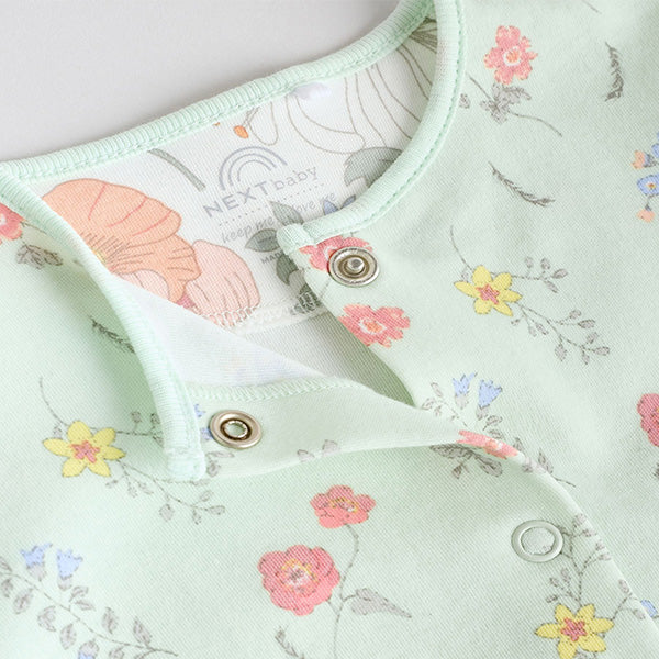 Blue Floral Sleepsuit 3 Pack