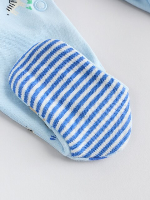 Blue Baby Embroidered Sleepsuits 3 Pack