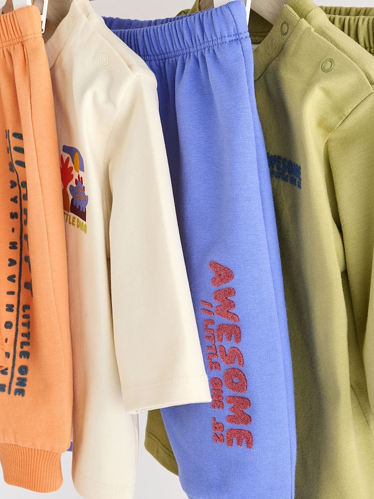 Bright Dino baby T-shirts & joggers 6 Pack.