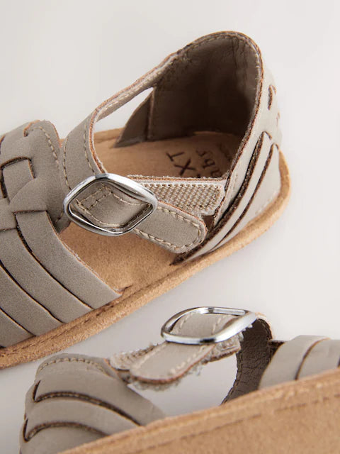 Grey Woven Baby Sandals