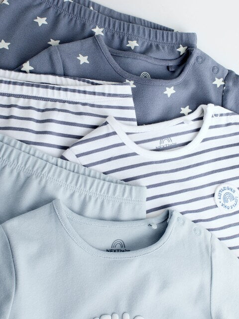 Blue Hello World Tops and Leggings 6 Piece Baby Set