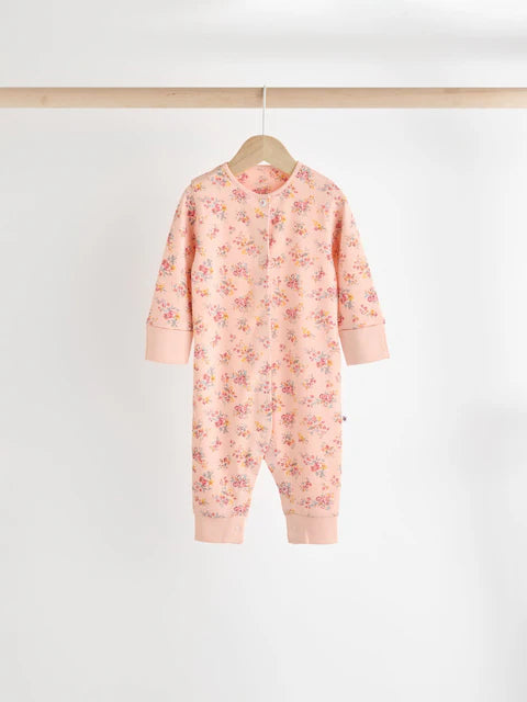 Orange Floral Baby Footless Sleepsuits 4 Pack