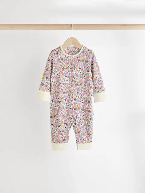 Orange Floral Baby Footless Sleepsuits 4 Pack