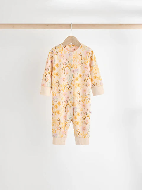 Orange Floral Baby Footless Sleepsuits 4 Pack