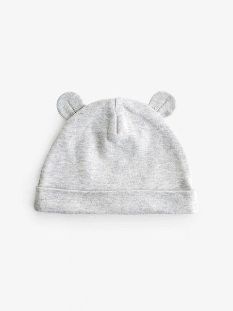 Green/Grey Baby 100% Cotton Beanies 3 Pack