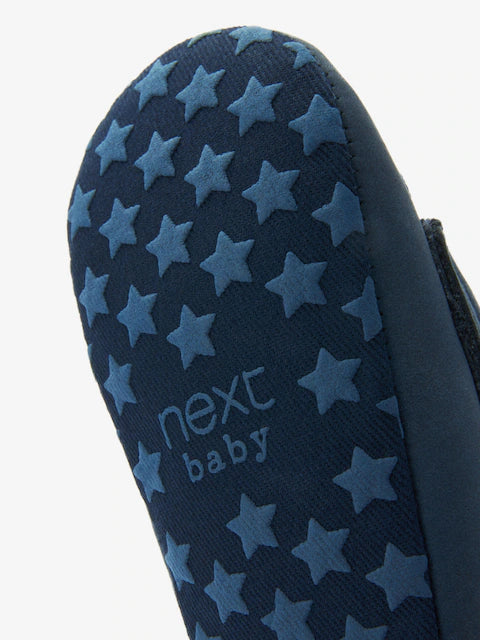 Navy Blue Baby Moccasin Shoes