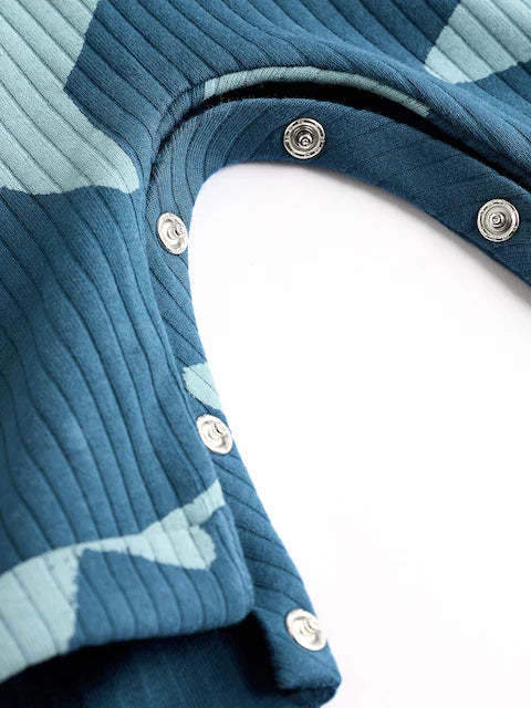 Navy Blue Star Jersey Baby Dungarees And Bodysuit Set