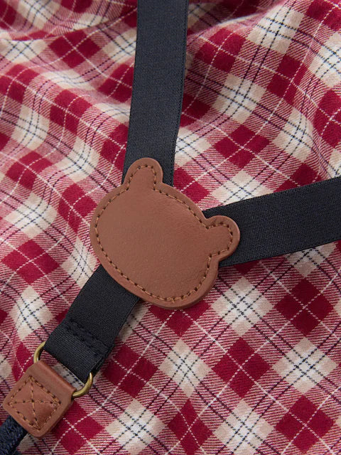 Red Check Baby Shirt Trousers and Braces Set 4 Piece