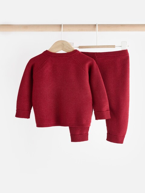 Red Knitted Top and Leggings Baby Set