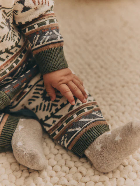 Khaki Green Baby Knitted Hood Romper