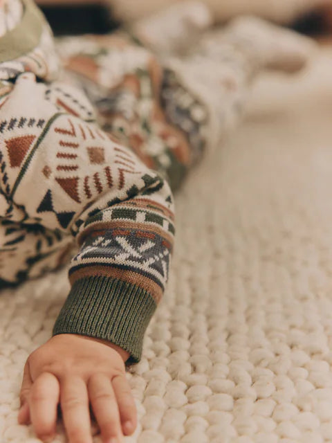 Khaki Green Baby Knitted Hood Romper