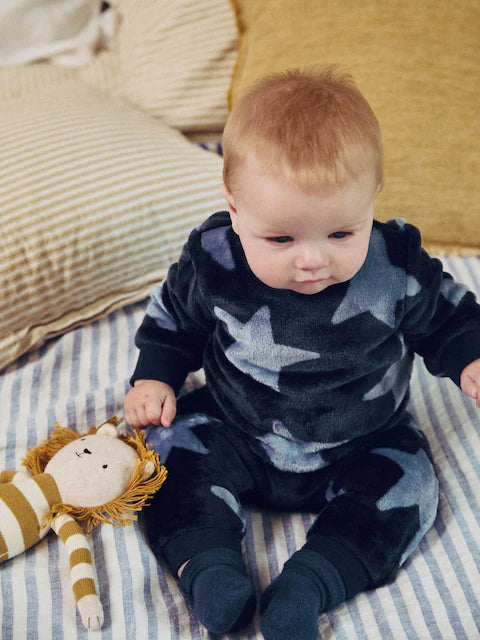 Navy Star Baby Fleece Top and Joggers Set