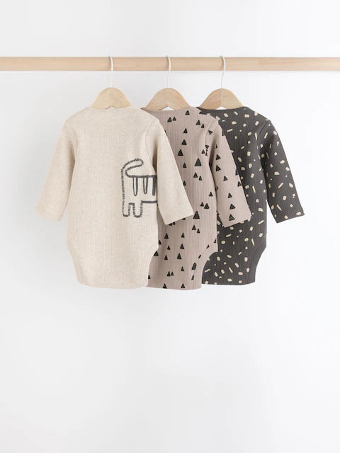 Neutral 3 Pack Baby Rib Bodysuits