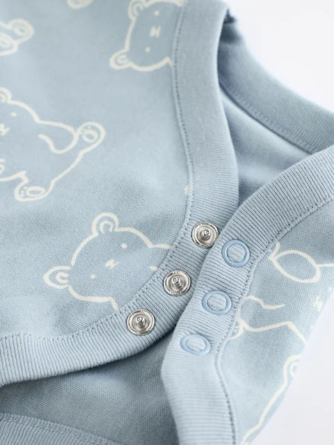 Baby Blue Long Sleeves Bodysuits 5 Pack