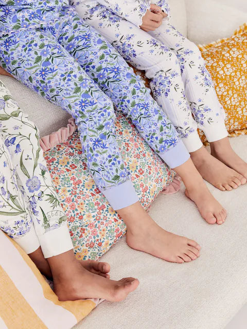 Blue/White Bluebell Floral Snuggle Pyjamas 3 Pack
